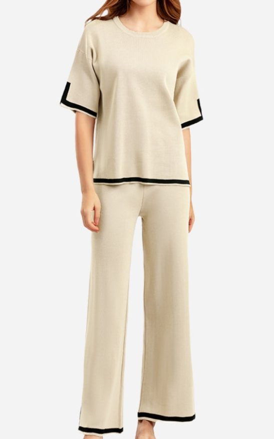 Short Sleeved Relaxed Fit Lounge Two-Piece Set
