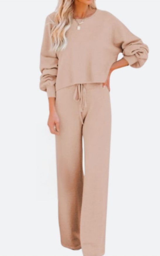 Round Neck Loose Fit Cozy Two-Piece Set