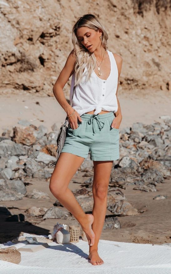Women's Cotton Linen Wide-Leg Shorts – Breathable, Relaxed Fit for Summe